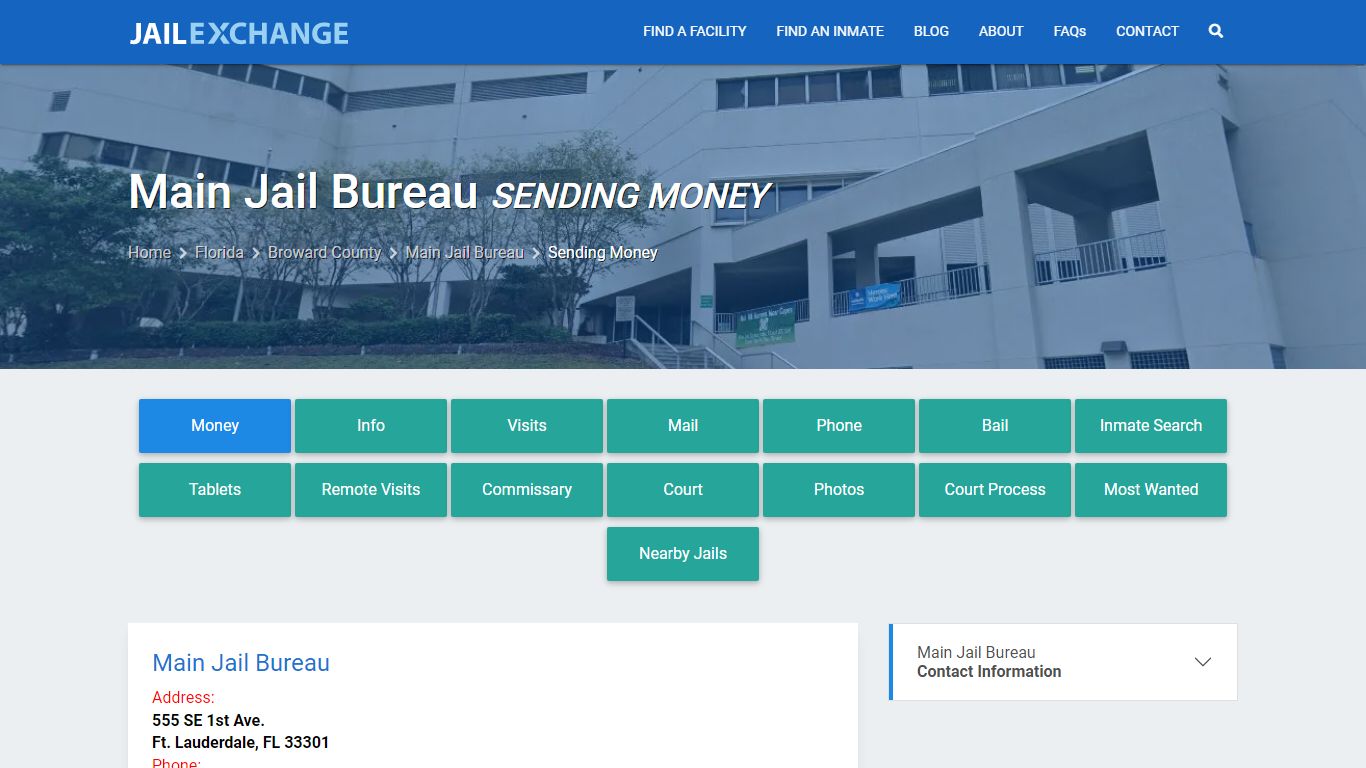 Send Money to Inmate - Main Jail Bureau, FL - Jail Exchange